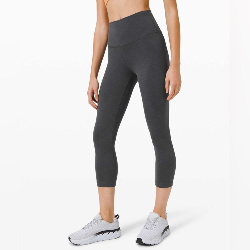 Lululemon Wunder Train High-Rise Crop 21" Heathered Graphite Grey Size 2